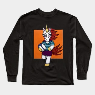 Rugby Unicorn - Running with Ball - Animals of Inspiration Long Sleeve T-Shirt